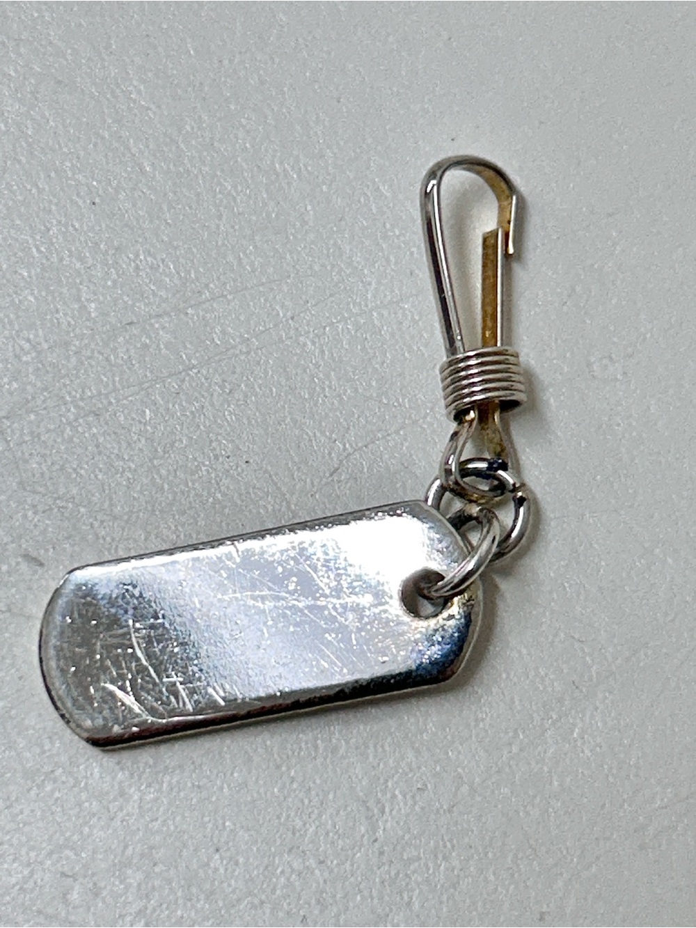 Mid Century Vintage Stainless Steel Swivel Clip Blank ID Dog Tag Fob